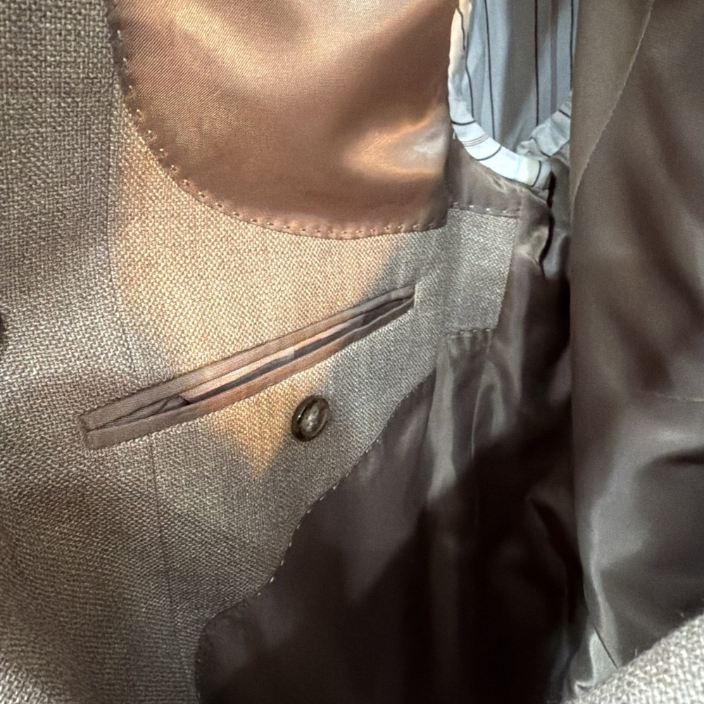 Lauren Ralph Lauren Blazer Vintage 46 R Carmel Polyester Suit Jacket Sport Coat - Picture 8 of 14